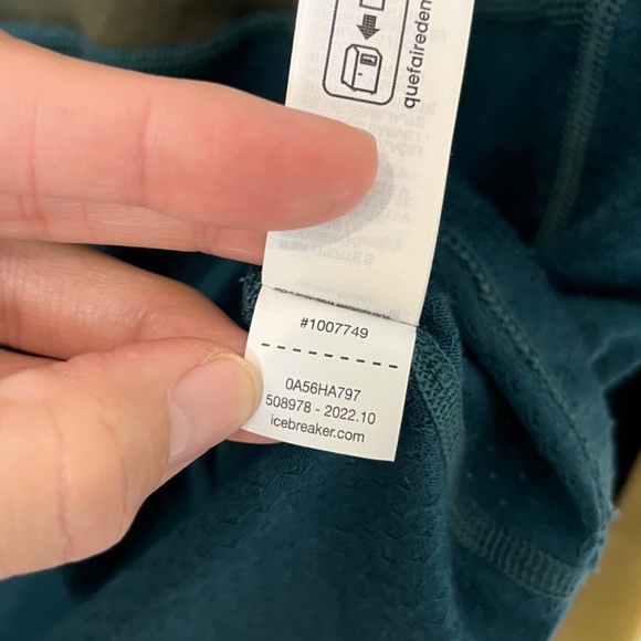 Icebreaker Merino 200 Base Layer long Sleeve Shirt - Men's Size M - Green Blue - Picture 6 of 9